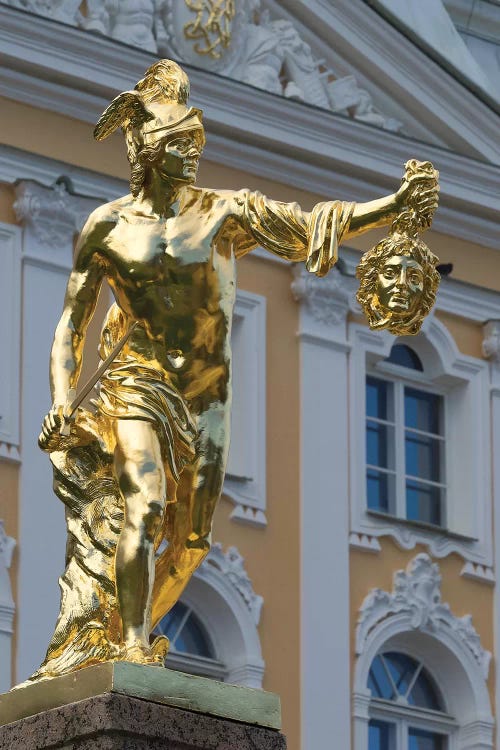 Perseus Statue At Grand Cascade In Peterhof Grand Palace, Petergof, St. Petersburg, Russia