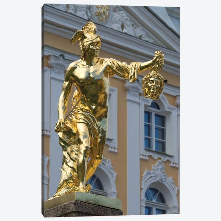 Perseus Statue At Grand Cascade In Peterhof Grand Palace, Petergof, St. Petersburg, Russia Canvas Print #PIM14788} by Panoramic Images Canvas Artwork