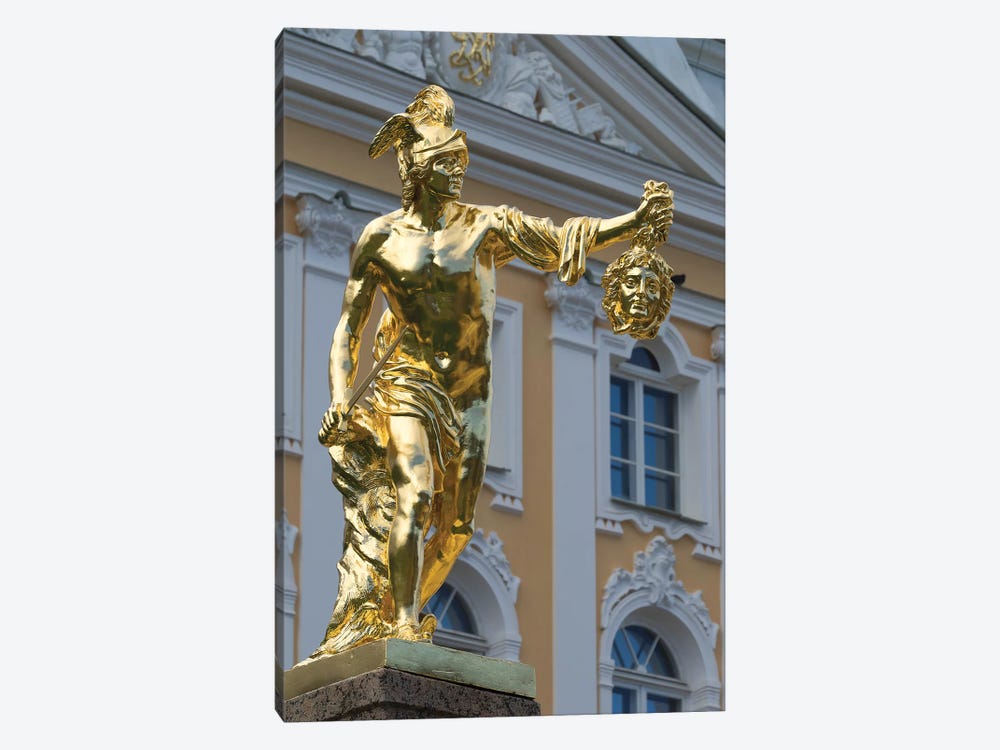 Perseus Statue At Grand Cascade In Peterhof Grand Palace, Petergof, St. Petersburg, Russia 1-piece Canvas Art Print