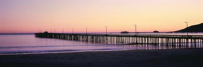 Pier At Sunset, Avila Beach Pier, San Luis Obispo County, California, USA by Panoramic Images canvas print