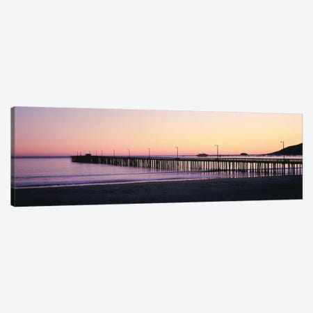 Pier At Sunset, Avila Beach Pier, San Luis Obispo County, California, USA Canvas Print #PIM14789} by Panoramic Images Canvas Artwork