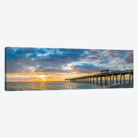 Pier In Atlantic Ocean At Sunset, Venice, Sarasota County, Florida, USA Canvas Print #PIM14790} by Panoramic Images Canvas Print