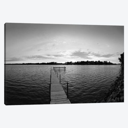 Pier In Lake Minnetonka, Minnesota, USA (Black And White) Canvas Print #PIM14791} by Panoramic Images Canvas Art Print