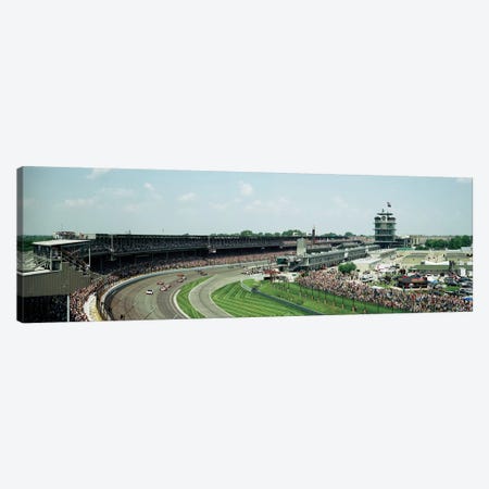 Race Cars In Pace Lap At Indianapolis Motor Speedway, Indianapolis 500, Indiana, USA I Canvas Print #PIM14797} by Panoramic Images Canvas Art