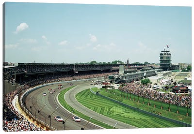 Race Cars In Pace Lap At Indianapolis Motor Speedway, Indianapolis 500, Indiana, USA II Canvas Art Print - Indiana