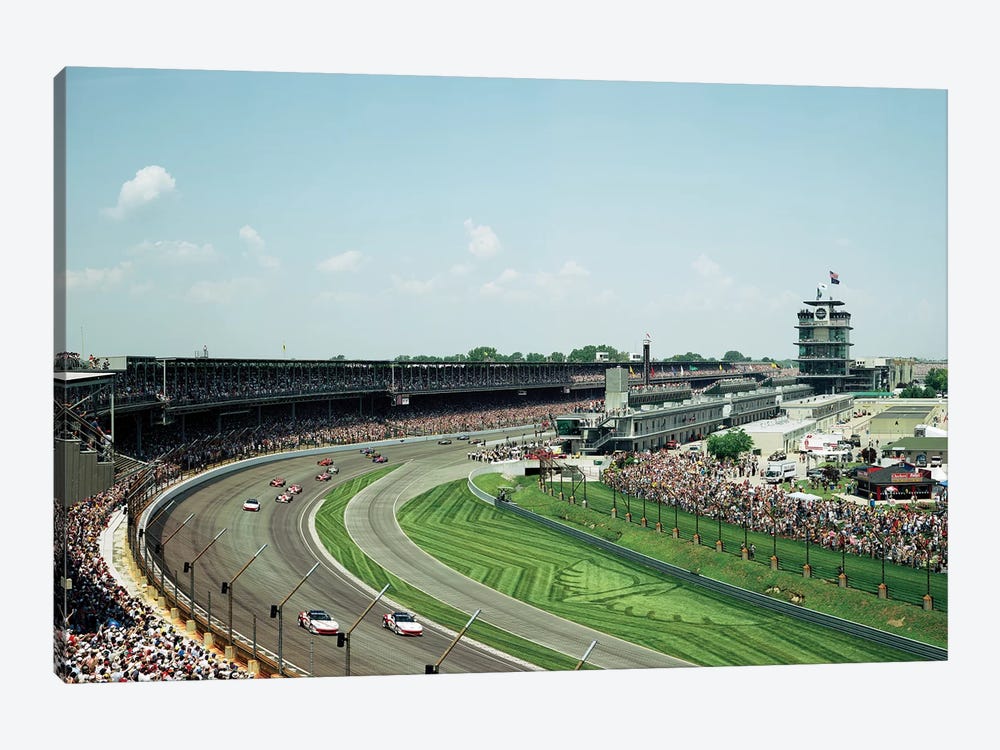 Race Cars In Pace Lap At Indianapolis Motor Speedway, Indianapolis 500, Indiana, USA II by Panoramic Images 1-piece Canvas Wall Art