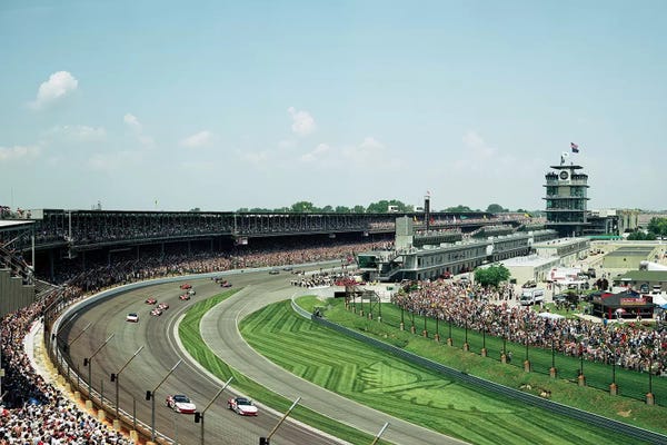 Indiana: Race Cars In Pace Lap At Indianapolis Motor Speedway, Indianapolis 500, Indiana, USA II by Panoramic Images