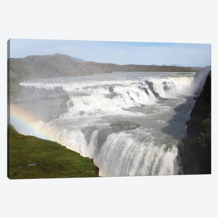 Rainbow Over Gullfoss Falls On The Hvita River, Iceland Canvas Print #PIM14803} by Panoramic Images Canvas Art Print