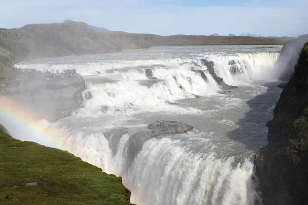 Iceland: Rainbow Over Gullfoss Falls On The Hvita River, Iceland by Panoramic Images