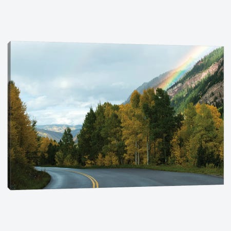 Rainbow Over Mountain Range, Maroon Bells, Maroon Creek Valley, Aspen, Pitkin County, Colorado, USA Canvas Print #PIM14805} by Panoramic Images Canvas Artwork