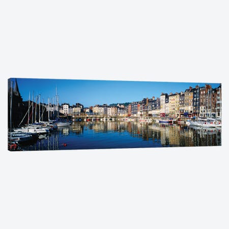 Reflection Of Buildings In Water, Honfleur, Normandy, Calvados, France Canvas Print #PIM14811} by Panoramic Images Canvas Art