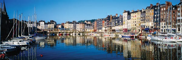 Normandy: Reflection Of Buildings In Water, Honfleur, Normandy, Calvados, France by Panoramic Images