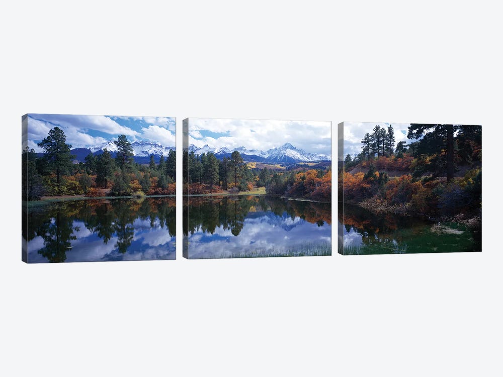 Reflection Of Clouds In Water, San Juan Mountains, Colorado, USA by Panoramic Images 3-piece Canvas Print