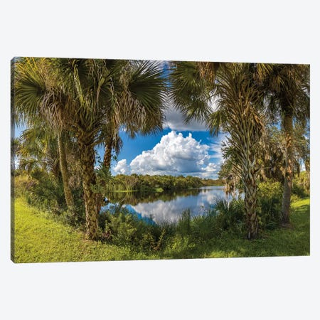 Reflection Of Clouds On Water, Deer Prairie Creek Preserve, Venice, Sarasota County, Florida, USA Canvas Print #PIM14814} by Panoramic Images Canvas Print