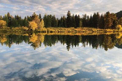 Reflection Of Clouds On Water, Teton Range, Grand Teton National Park, Wyoming, USA by Panoramic Images canvas print