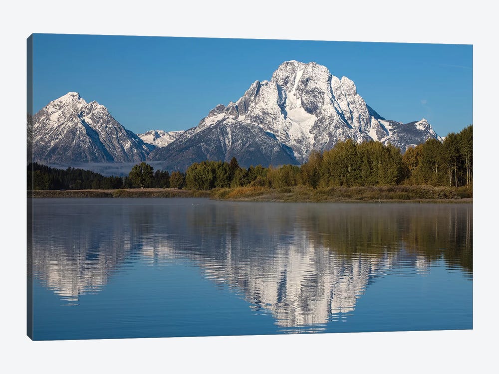 Reflection Of Mountain And Trees On Water, Teton Range, Grand Teton National Park, Wyoming, USA I by Panoramic Images 1-piece Canvas Art