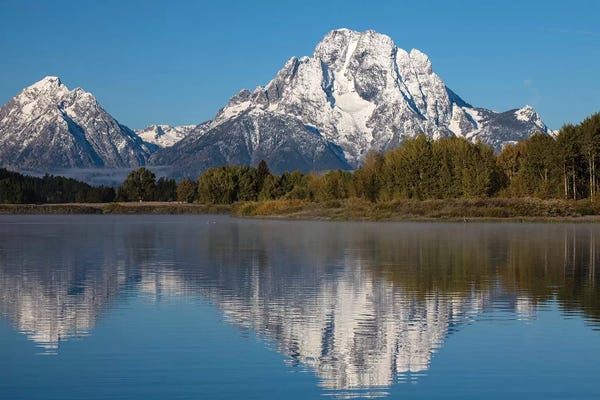 Rocky Mountains: Reflection Of Mountain And Trees On Water, Teton Range, Grand Teton National Park, Wyoming, USA I by Panoramic Images