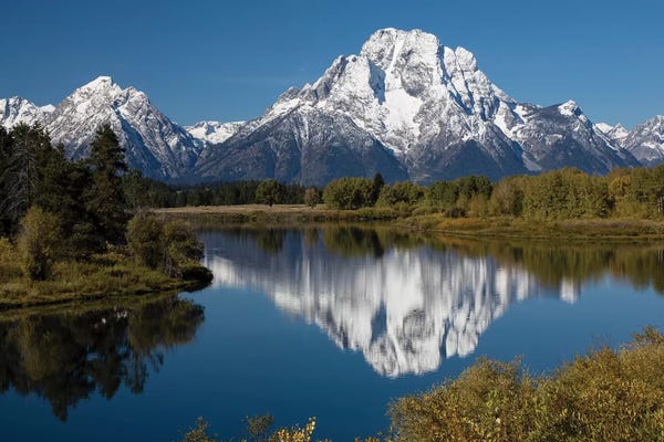 Rocky Mountains: Reflection Of Mountain And Trees On Water, Teton Range, Grand Teton National Park, Wyoming, USA II by Panoramic Images