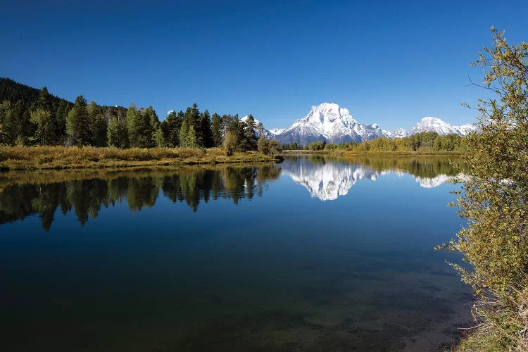 Reflection Of Mountain And Trees On Water, Teton Range, Grand Teton National Park, Wyoming, USA III