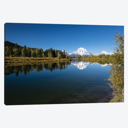 Reflection Of Mountain And Trees On Water, Teton Range, Grand Teton National Park, Wyoming, USA III Canvas Print #PIM14818} by Panoramic Images Canvas Artwork