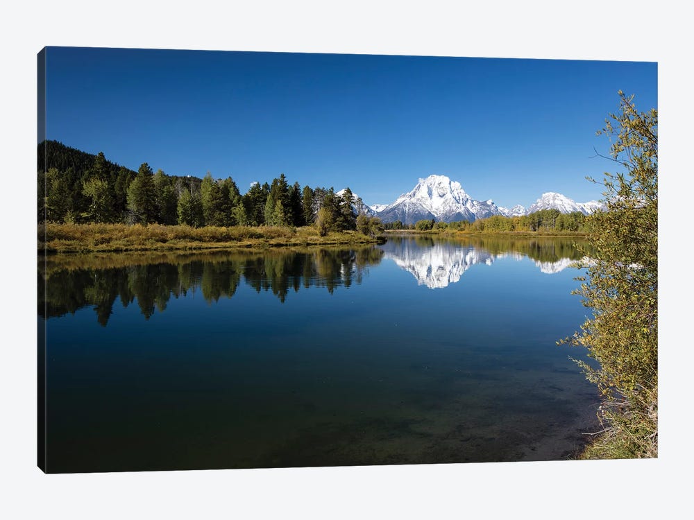 Reflection Of Mountain And Trees On Water, Teton Range, Grand Teton National Park, Wyoming, USA III by Panoramic Images 1-piece Canvas Wall Art
