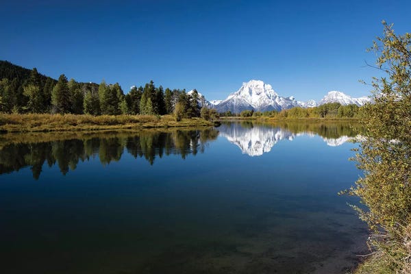 Teton Range: Reflection Of Mountain And Trees On Water, Teton Range, Grand Teton National Park, Wyoming, USA III by Panoramic Images