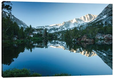 Reflection Of Mountain In A River, Eastern Sierra, Sierra Nevada, California, USA I Canvas Art Print - Snowy Mountain Art
