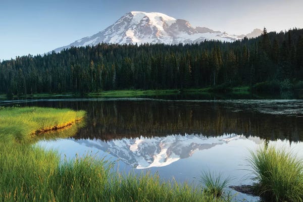Cascade Range: Reflection Of Mountain In Lake I, Mount Rainier National Park, Washington State, USA by Panoramic Images