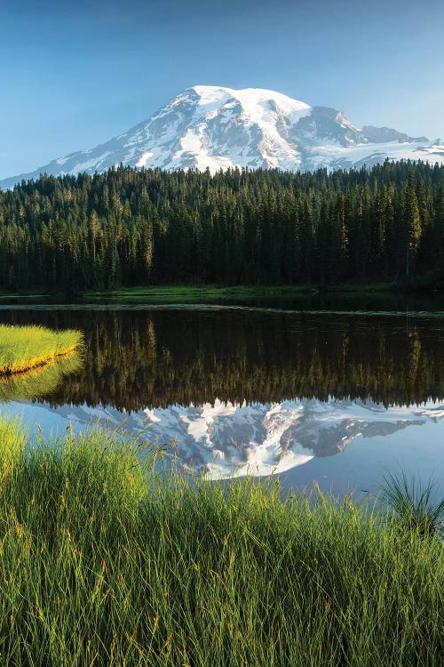 Reflection Of Mountain In Lake, Mount Rainier National Park, Washington State, USA II