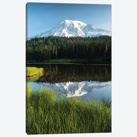 Reflection Of Mountain In Lake, Mount Rainier National Park, Washington State, USA II Canvas Print #PIM14822} by Panoramic Images Canvas Art Print