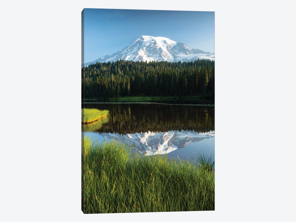 Reflection Of Mountain In Lake, Mount Rainier National Park, Washington State, USA II by Panoramic Images 1-piece Art Print