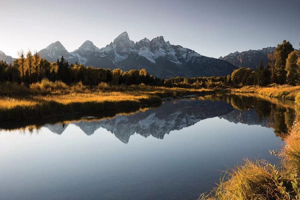Teton Range: Reflection Of Mountain On Water, Teton Range, Grand Teton National Park, Wyoming, USA by Panoramic Images