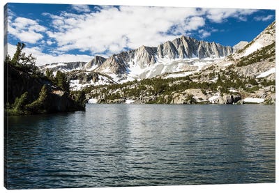 River With Mountain Range In The Background, Eastern Sierra, Sierra Nevada, California, USA III Canvas Art Print - Snow Art