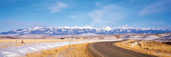 Road Passing Through A Landscape, Crazy Mountains, Montana, USA