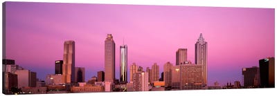 USAGeorgia, Atlanta, Panoramic view of the city at dawn Canvas Art Print - Sunrises & Sunsets Scenic Photography