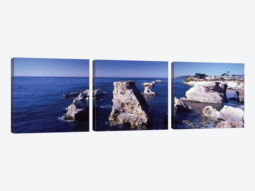 Rock Formations On The Coast, Avila Beach, San Luis Obispo County, California, USA by Panoramic Images 3-piece Canvas Print