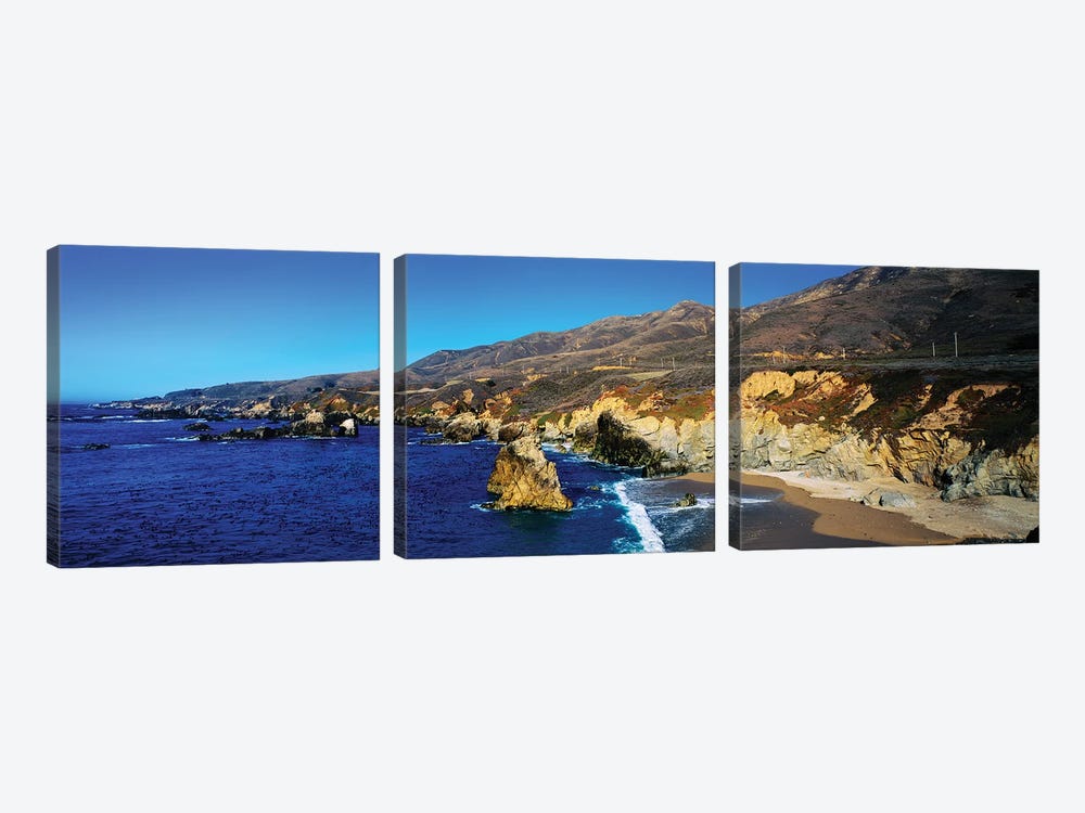 Rock Formations On The Coast, Big Sur, Garrapata State Beach, Monterey Coast, California, USA II by Panoramic Images 3-piece Canvas Print
