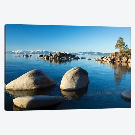 Rocks In A Lake, Lake Tahoe, California, USA I Canvas Print #PIM14858} by Panoramic Images Canvas Wall Art