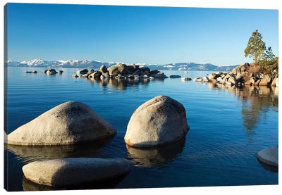 Rocks In A Lake, Lake Tahoe, California, USA I Canvas Art Print - Lake Tahoe Art