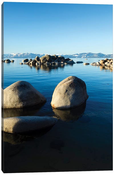 Rocks In A Lake, Lake Tahoe, California, USA II Canvas Art Print - Nevada Art