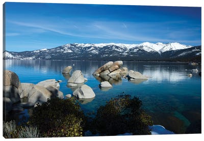 Rocks In A Lake, Lake Tahoe, California, USA IV Canvas Art Print - Nevada Art