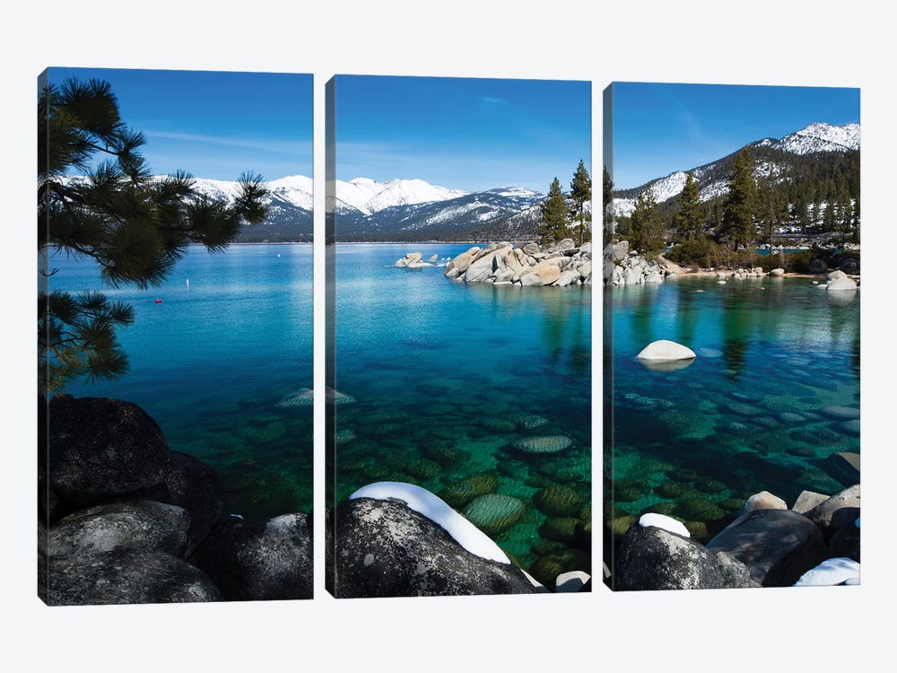 Rocks In A Lake, Lake Tahoe, California, USA V by Panoramic Images 3-piece Canvas Art Print