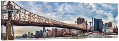 Roosevelt Island Tramway Over Queensboro Bridge Crossing The East River, Manhattan, NYC, New York State, USA Canvas Art Print - New York Art