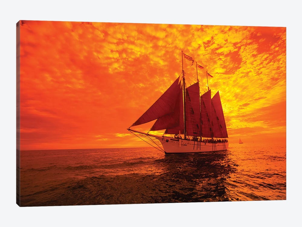 Sailboat And Tall Ship The Pacific Ocean, Dana Point Harbor, Dana Point, Orange County, California, USA II by Panoramic Images 1-piece Canvas Print