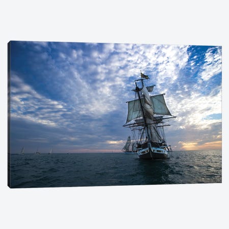 Sailboat And Tall Ship The Pacific Ocean, Dana Point Harbor, Dana Point, Orange County, California, USA III Canvas Print #PIM14867} by Panoramic Images Canvas Art