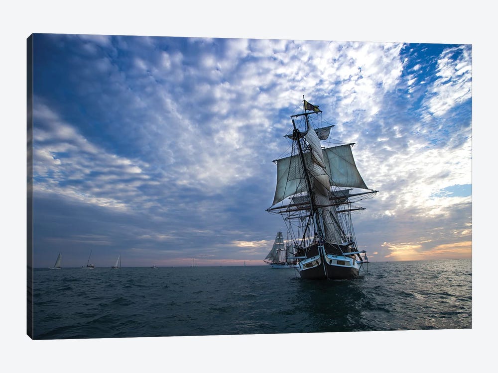 Sailboat And Tall Ship The Pacific Ocean, Dana Point Harbor, Dana Point, Orange County, California, USA III by Panoramic Images 1-piece Canvas Artwork