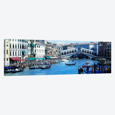 Rialto Bridge & Grand Canal Venice Italy Canvas Print #PIM1486} by Panoramic Images Canvas Wall Art