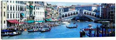 Rialto Bridge & Grand Canal Venice Italy Canvas Art Print - Veneto Art