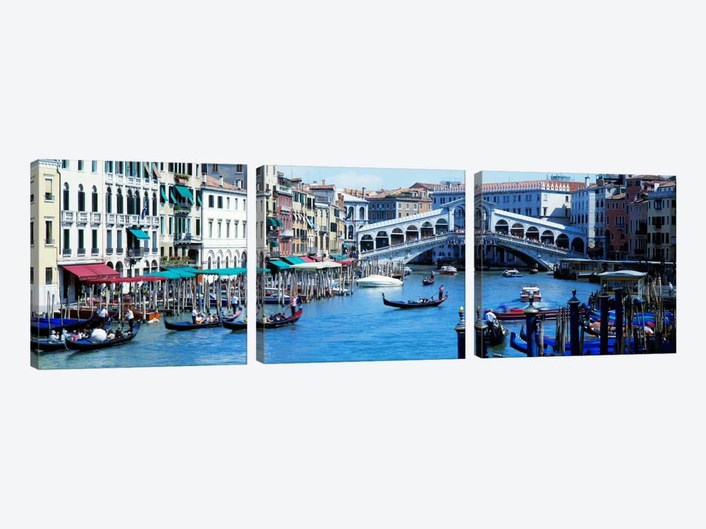 Rialto Bridge & Grand Canal Venice Italy by Panoramic Images 3-piece Art Print