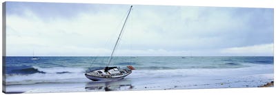 Sailboat In Ocean, Santa Barbara, Santa Barbara County, California, USA Canvas Art Print